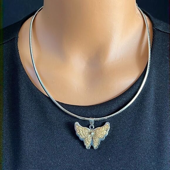 Karis Stainless Steel Butterfly Necklace - Picture 3 of 11